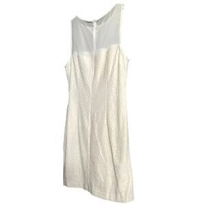 AMERICAN LIVING SLEEVELESS A-LINE MIDI DRESS, WOMENS-16-IVORY GOLDTONE LACE, NWT